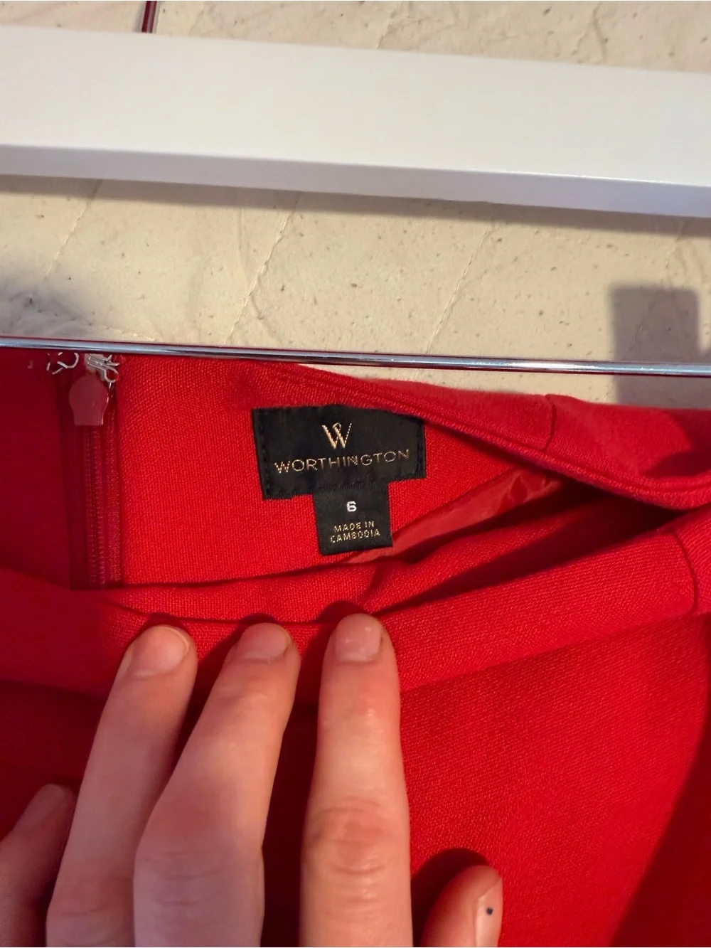 Worthington Petite Red Blazer & Pencil Skirt Suit Set Size 6 / PM